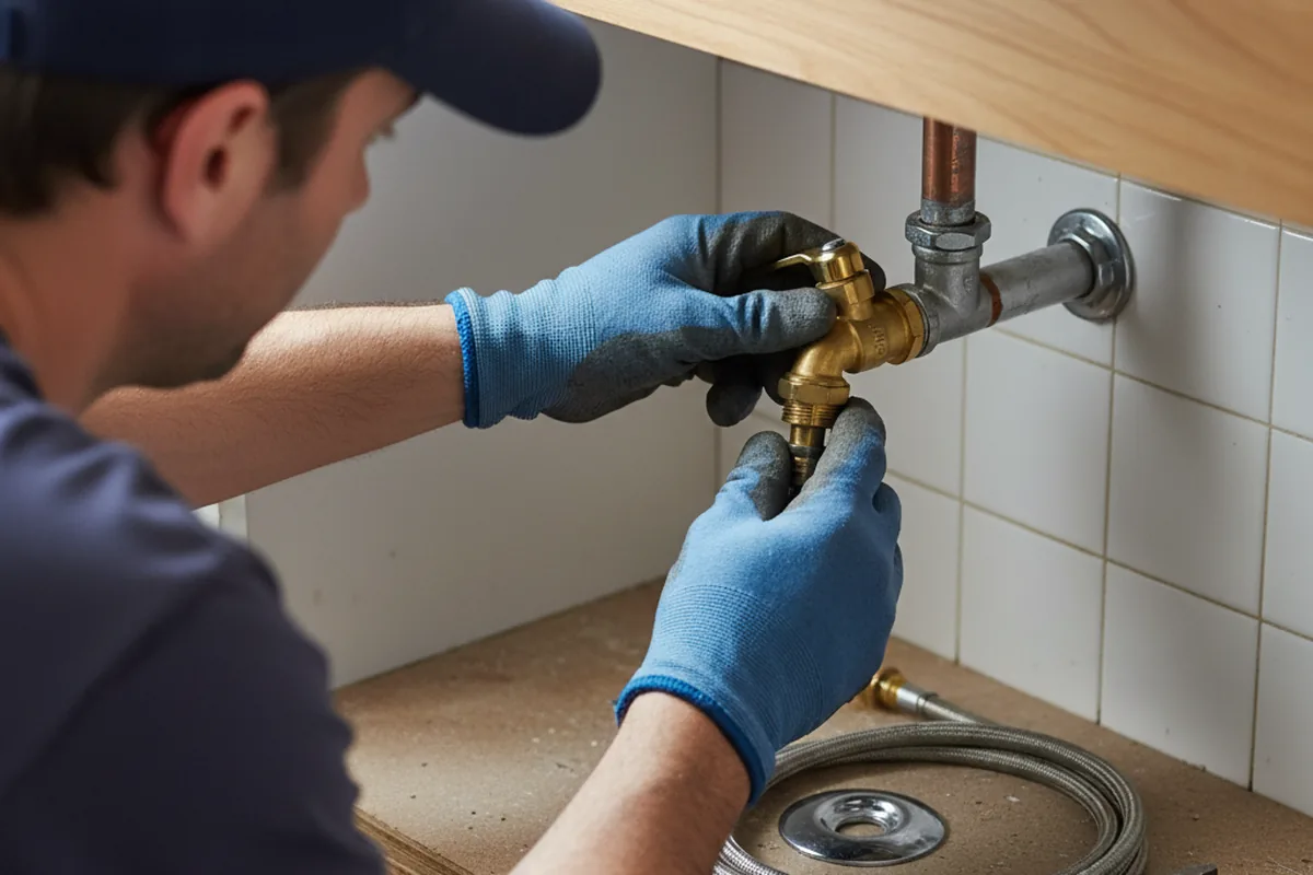 Shutoff valve and fitting work during Faucet and Fixture Repair in Chaplin